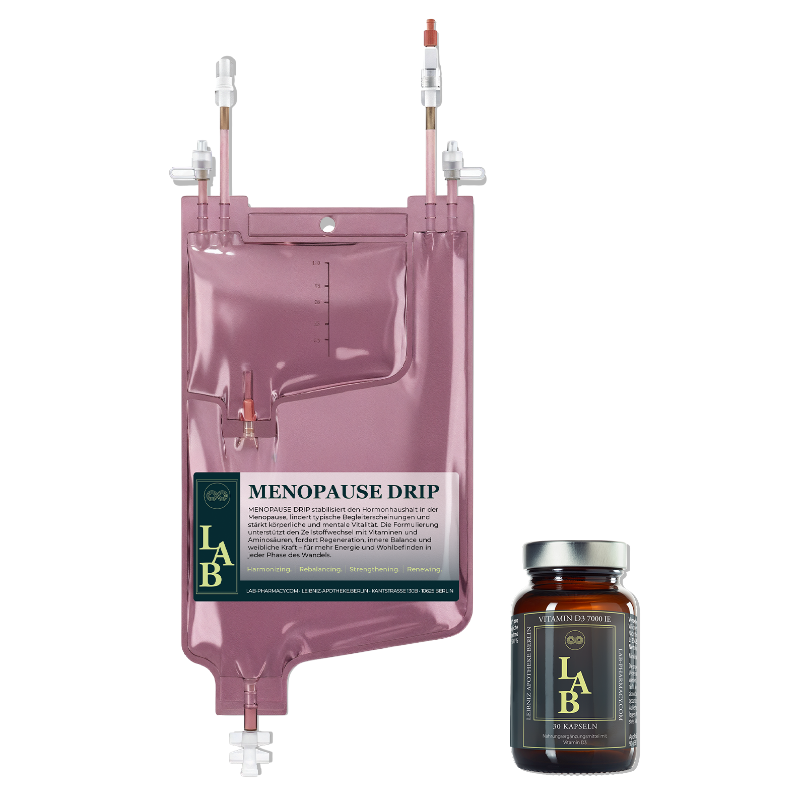 MENOPAUSE DRIP + VITAMIN D3 7000 IE – 30-Tage-Kur