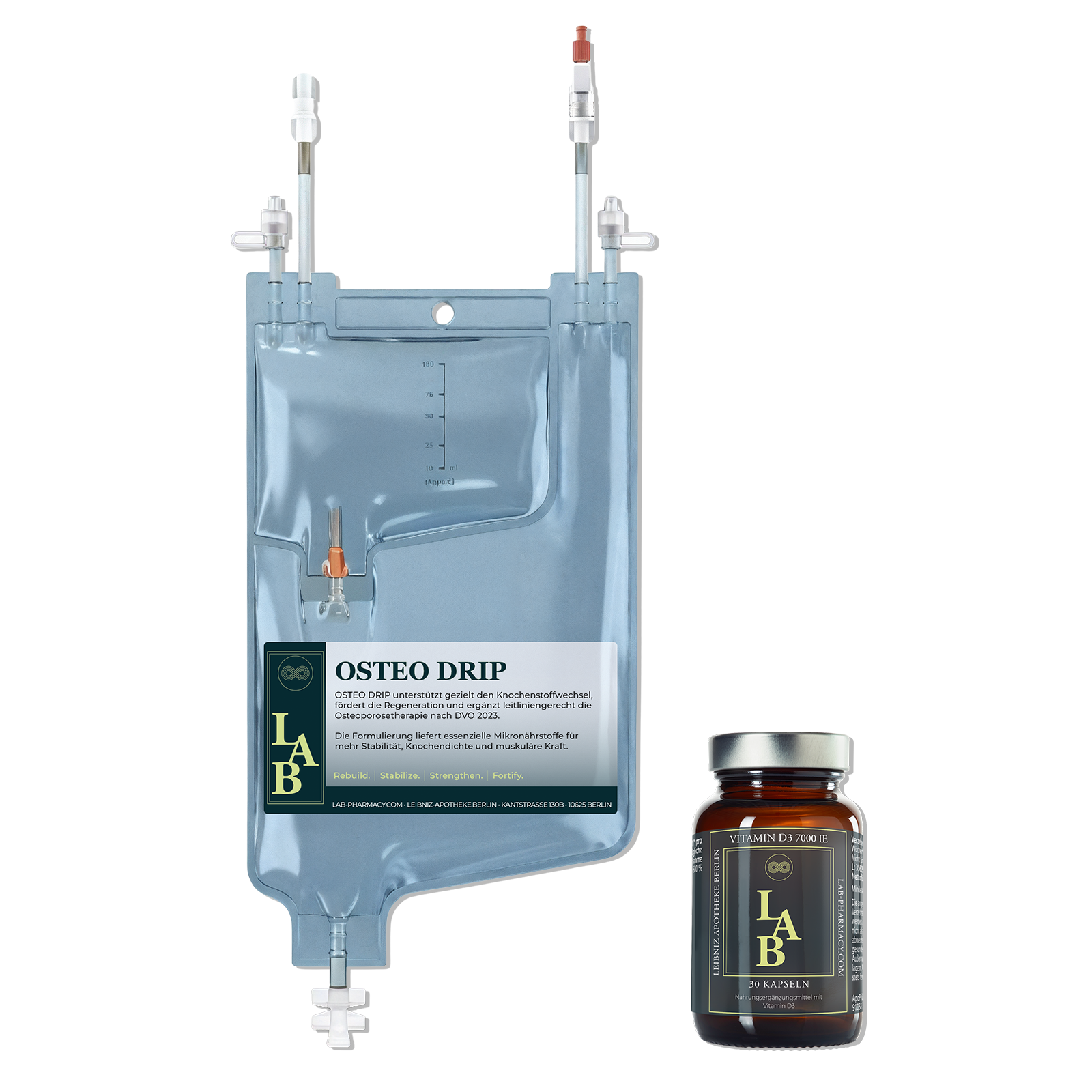 OSTEO DRIP + VITAMIN D3 7000 IE – 30-Tage-Kur